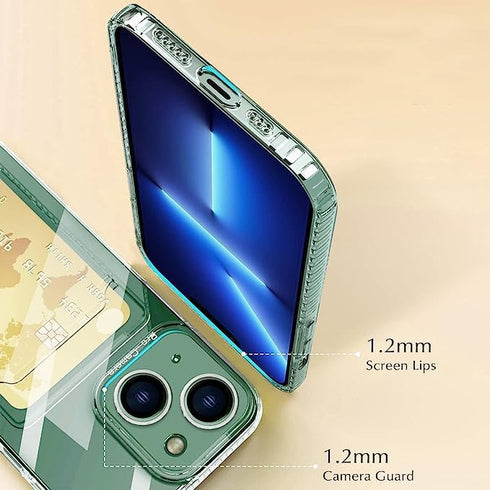 Compatible with Samsung Galaxy S22 Ultra Case with Card Holder, Clear Card Slot case, Ultra-Thin, Soft, Shockproof, Credit Card Protective Cover...