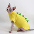Dinosaur Design Sphynx Hairless Cat Clothes Cute Breathable Summer Cotton Shirts Cat Costume Pet Clothes,Round collar Kitten T-Shirts with Sleeves...