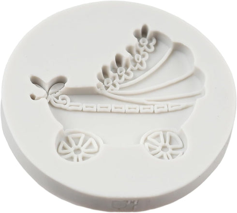 Baby Stroller Chocolate Silicone Molds Baby Shower Cake Decorating Fondant Molds For Cupcake Topper Chocolate Candy Sugar Craft Gum Paste Polymer ...