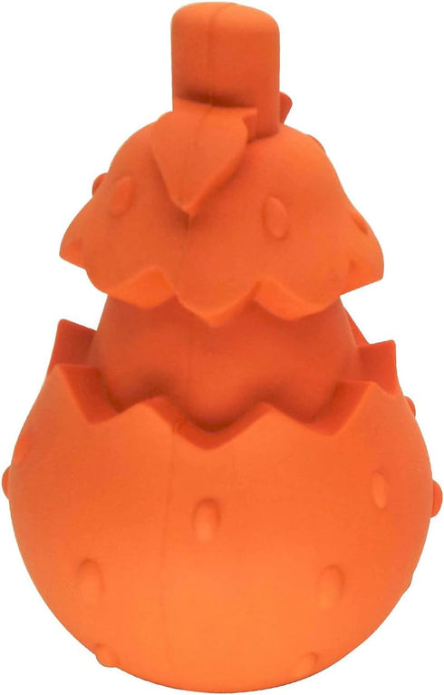 Fat Pear Indestructible Dog Chew Toy - Teething Peanut Butter Rubber Toy for Large, Medium, and Small Dogs - Interactive Puzzle Treat Dispensing T...