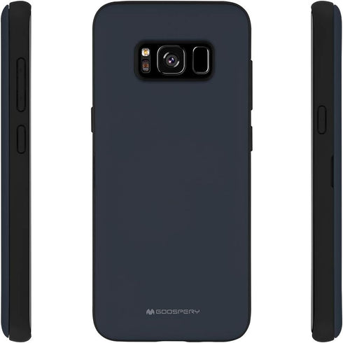GOOSPERY Galaxy S8 Wallet Case with Card Holder, Protective Dual Layer Bumper Phone Case (Midnight Blue)...
