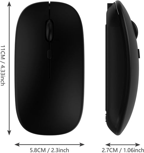 Wireless Bluetooth Mouse for Apple iPad iPhone MacBook Android Samsung Tablet Phone Dual-Mode Rechargeable 2.4G Portable Computer Mice for Windows...