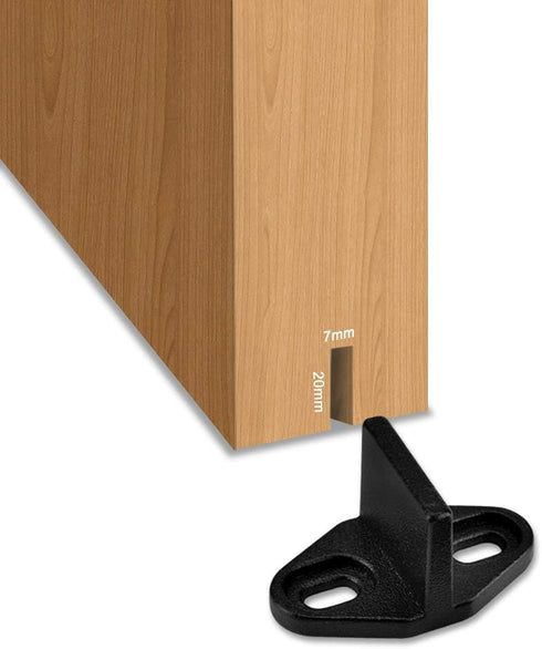 Barn Door Floor Guides, 2 Pack Sliding Door Bottom Guide Floor Mount, T Shape Track Guide Hardware, Black...