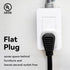 HONDERONS 6FT 3 Outlets Black Extension Cord with Flat Plug, 14/3 SPT-3 Extension Cable 3 Prong Grounded, Durable Power Cable for Home, Office...