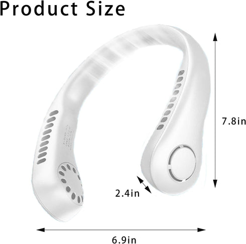 Portable Neck Fan?USB Rechargeable Personal Fan?3000 mAh Battery Operated, 3 Speeds Adjustment,Ultra Quiet, Suitable for Home, Office, Travel, Spo...