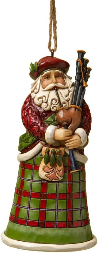Jim Shore Heartwood Creek Scottish Santa Stone Resin Hanging Ornament, 4.75”, Christmas...