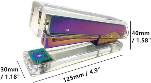 Clear Acrylic Rainbow Stapler Colorful Desktop Staplers with Classic Modern Design Sleek Office and Desk Accessories Gift Idea (Rainbow)...