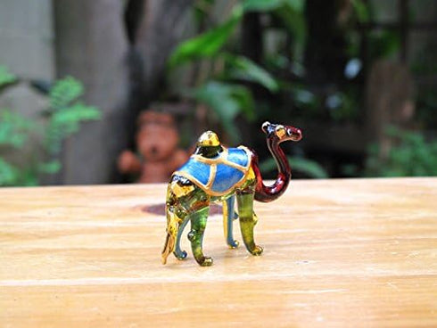 Handmade Mini 2" Blown Glass Camel Figurines Figures Art,Collectible Dollhouse Gift Ideas,Miniature Animals,Tiny Ornament Cool Stuff Desert Decor ...