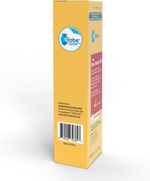 Globe {2 Oz) Dual Action Burn Relief & First-Aid Antibiotic Ointment for 24-Hour Infection Protection & Maximum Strength Burn Pain Relief, with Ba...