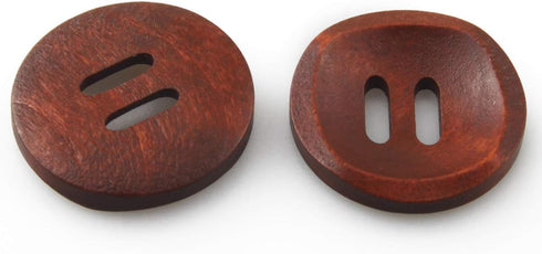 All In One 30pcs Brown 2 Slender Shape Hole Sewing Wood Buttons 30mm (1-1/6”)...