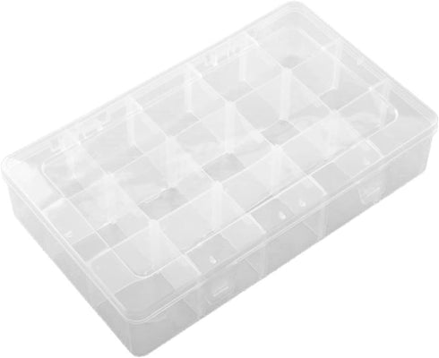 15 Grids Large Plastic Storage Box, Clear Organizer Box with Detachable Dividers Jewelry Organizer Box Bead Organizer Storage Container for Tackle...