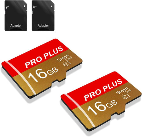 2 Pack Micro SD Card 16GB with SD Adapter High Speed Memory Card Up to 80Mb/s UHS-I Class 10 Memory TF Card for Tablet/Mobile Phone/Camera/Car Aud...