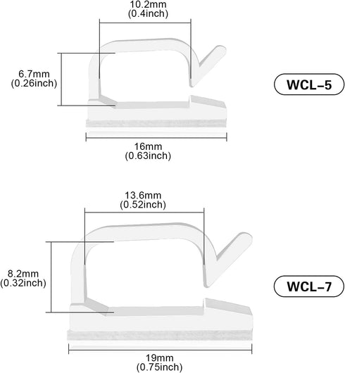 XHF 5/8” Adhesive Cord Clips White 60pcs, Cable Management Staples for Under Desk, Car, Wall, TV, PC, Ethernet...