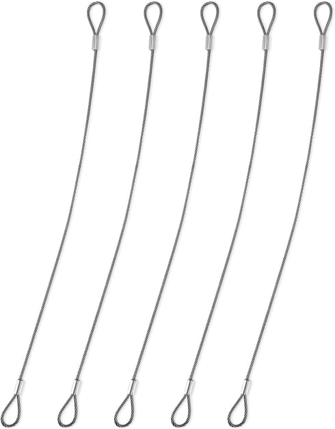5PCS Safety Cable Lock with loops 12 inch Steel Cable for Locks Luggage Lock Security Wire Rope with Double Loop Safety Cable Lock Braided Steel C...