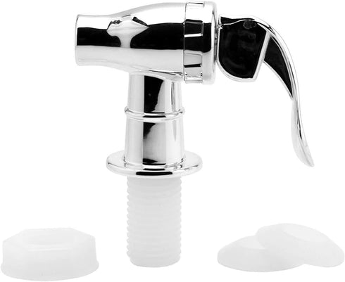 Cornucopia Brands Push Style Spigots for Beverage Dispenser Carafes (2-Pack), Replacement Lever Pour Spouts, Chrome Design Lock Open Style...