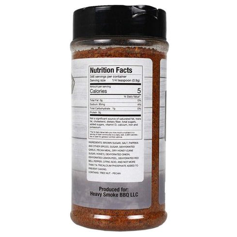 Heavy Smoke White Label Seasoning 11 oz - Championship BBQ Rub for Pork Ribs and Chicken; Smoking and Grilling Spice...