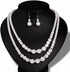 Unicra 1920s Gatsby Pearl Jewelry Set Vintage Crystal Bride Necklace Earrings Set Silver Pearl Multilayer Bridal Necklace Jewelry Accessories for ...