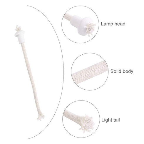 Alcohol Lamps Wick 10pcs Cotton Wick with 1 Piece Porcelain Wick and 1 Piece Plastic Cap Glass Alcohol Burner Lamp Accessaries Teaching Equipment ...