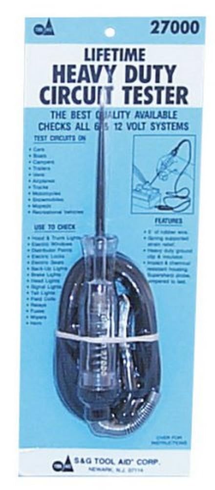 Tool Aid S&G 27000 Heavy Duty 6 or 12 Volt Circuit Tester with 60" Leads...