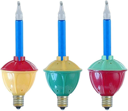 Novelty Lights 3 Light Traditional Christmas Bubble Light Replacement Pack, Blue, 3 Pack...