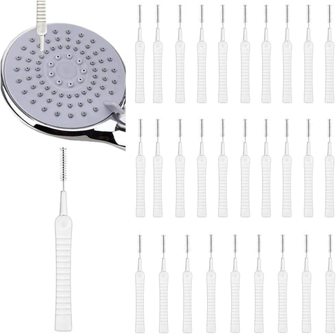 30Pcs Shower Head Cleaner Brushes, Small Wire Tube Brushes for Household Bathroom Cleaning, Anti-Clogging Shower Cleaning Brush with Thin Nylon Br...