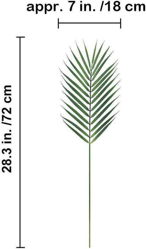Artificial Areca Palm Leaves, 8 Pcs Faux Tropical Palm Tree Leaves Stems for Floral Arrangement, Hawaiian Luau, Jungle Beach Wedding Party Decor, ...
