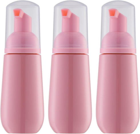 2oz Foam Bottle, Empty Travel Foaming Pump Dispenser for Hand Soap, Lash Cleanser, Shampoo (3PCS, Pink)...