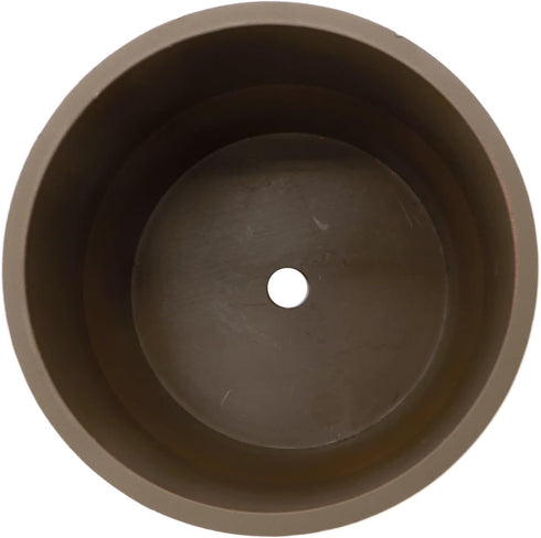 The HC Companies 5 Inch Sprite Round Planter - Small Plastic Plant Pot with Drainage for Indoor Outdoor Plants, Artisian Taupe...