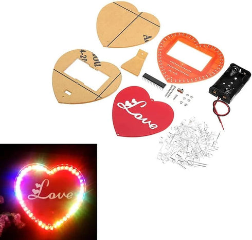 Colorful Heart Shaped LED Soldering Welding Practice Kit Dazzling Single Chip Water Lamp Making LEDs kit Electronics Science Kit for DIY Training...