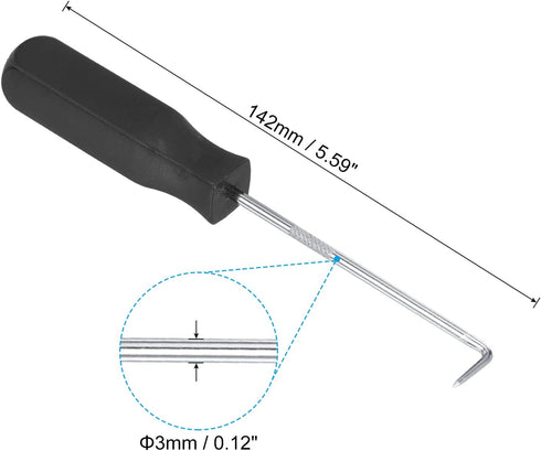 PATIKIL O-Ring 90 Degree Picks 142mm, 2 Pcs Oil Seal Gasket Precision Screwdriver Puller Remover Removal Tool, Black...