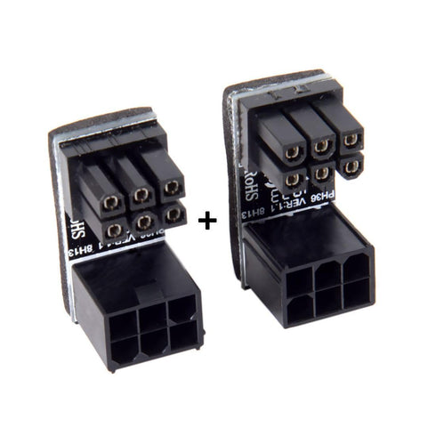 chenyang 2 Pack ATX 6Pin 180 Degree Angled Power Connector Adapter for GPU Graphics Card...