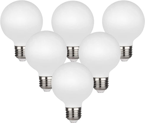 KGC LED Edison Globe Light Bulbs, Neutral White 4000K CRI 90, LED Filament Light Bulb, 5W Equivalent to 40W, G25(G80) Dimmable, Milky Glass, Bathr...