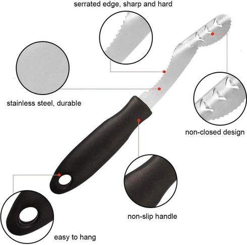 Jalapeno Corer Tool with Serrated Slice and Rubber Handle Easily Seed Remover or Slice off Vegetables tops for Efficient Cooking and Grilling...