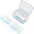 200 Pcs Flossers,Dental Floss Bad Breath Remover Brush Plaque Removal Silicone Safely Portable with Carrying Case (Blue)...