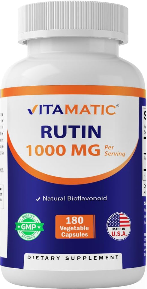 Vitamatic Rutin 1000mg Supplement, 90 Servings, Bioflavonoid, Free Radical Scavenger, Non-GMO, Gluten Free, Vegetarian...