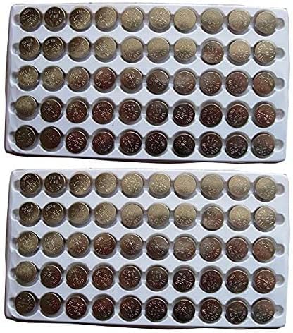 New 100PCS AG10 LR1130 389 LR54 Button Cell Batteries Tray...