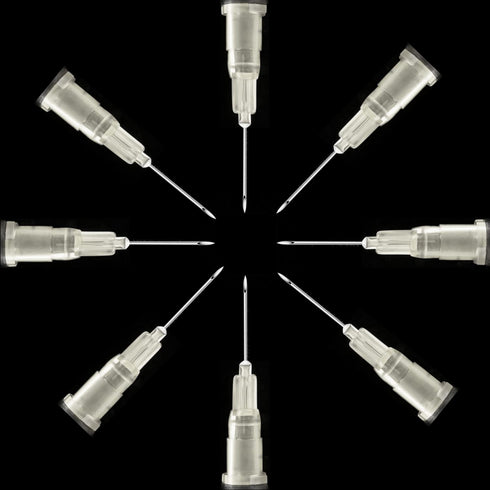 100 Pack 27Ga 1/2 Inch Stainless Steel Dispensing Lab Tools Accessories for Scientific Labs, Measuring and Refilling, Individually Wrapped...