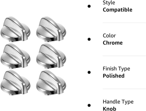 WB03T10325 Knobs Burner Control Knobs Compatible with General Electric GE Range Cooktop Knob 2691864 PS3510510 (6 Packs)