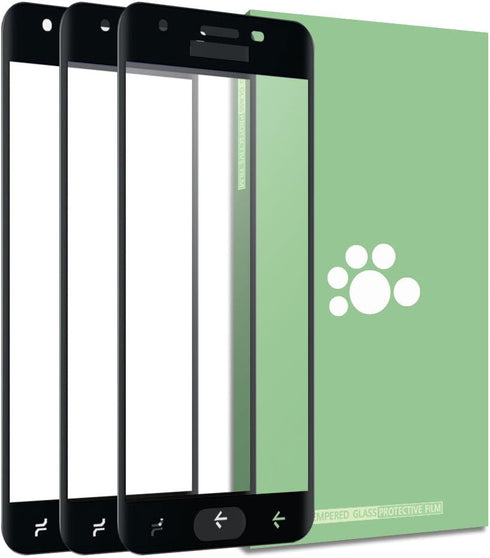Samsung Galaxy J7 2018 Tempered Glass Screen Protector-(3 Pack) Clear Anti-glare Anti-Fingerprint Ultra-thin 9H Hardness Full Coverage Silk Print ...