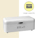 Home Basics Bread Box For Kitchen Countertop, Metal, (White), Vented With Hinge Top and Non-Skid Feet | Large Bread Box | Keeps Loaves, Bagels, Cr...
