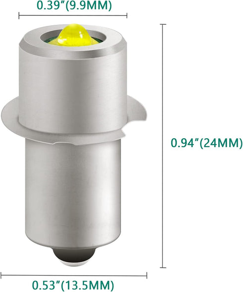 LED Flashlight Replacement Bulb, 4V-24V and 3W 247LM and PR2 P13.5S Maglight Led Conversion Kit, 6000K Bright White Super Bright Long Lasting, Ryo...