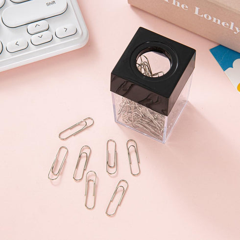 Black Magnetic Paper Clip Dispenser Holder Paperclip Dispenser for Desk, School, Office, Desk Supplies Holders and Dispensers Desk Accessories and...