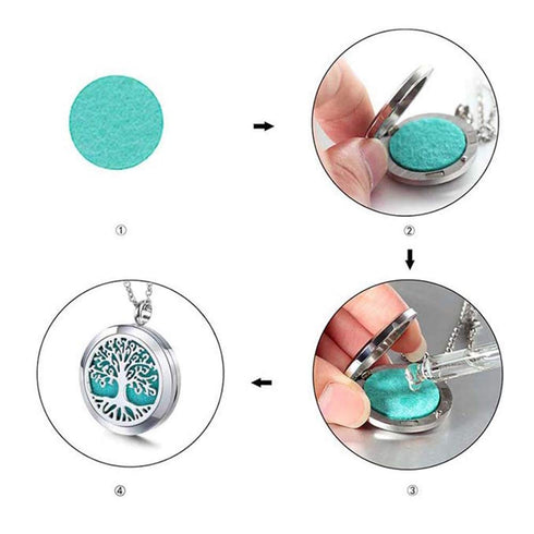 Aromatherapy Essential Oil Diffuser Necklace Stainless Steel lnspirational Locket Pendant?Dog Paw?...