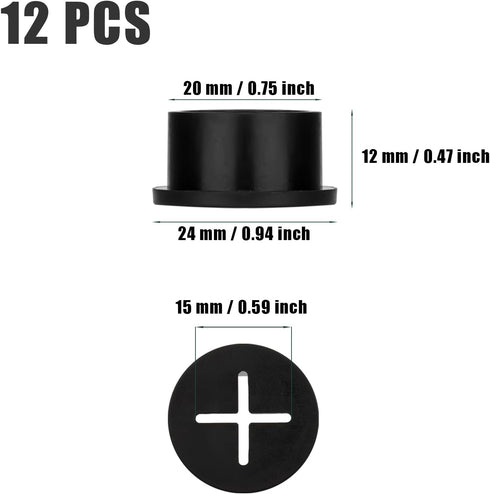 12pcs Cable Cord Grommet 3/4 Inch, Wire Cable Grommet Hole Cover with Storage Case, Rubber Cords and Cables Organizer for Desk Wire Holders for De...
