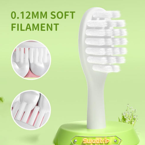 Dinosaur Kids Toothbrush, 0.12mm Soft Filament Toddler Toothbrush for Kids 6-12 Make Brushing Fun and Protect Kids Delicate Teeth (Yellow+Green+Or...
