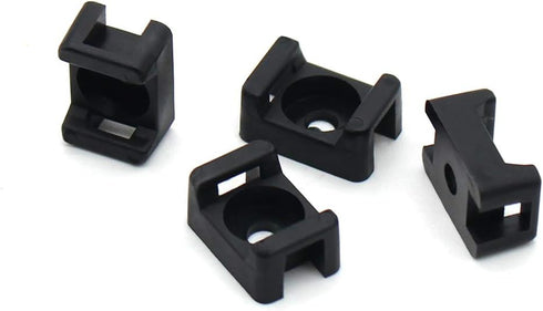 (100 Of Pack) Black 4.5mm Cable Tie Mount Base Saddle Type Mount Screw Wire Bundle Base Holder Width Cable Large Size 0.6 inch...