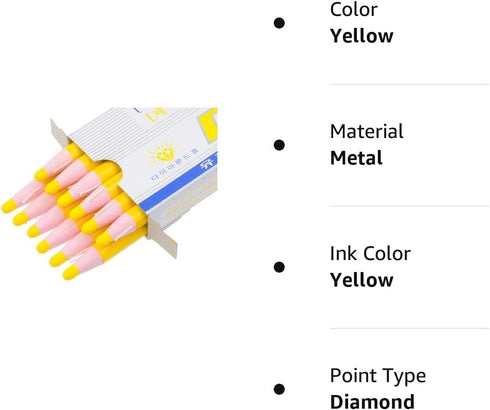 Peel-Off Yellow Grease Pencils/China Marker/wax pencil for Glass, Cellophane, Vinyl, Metal, Etc. (12 Pencils)...