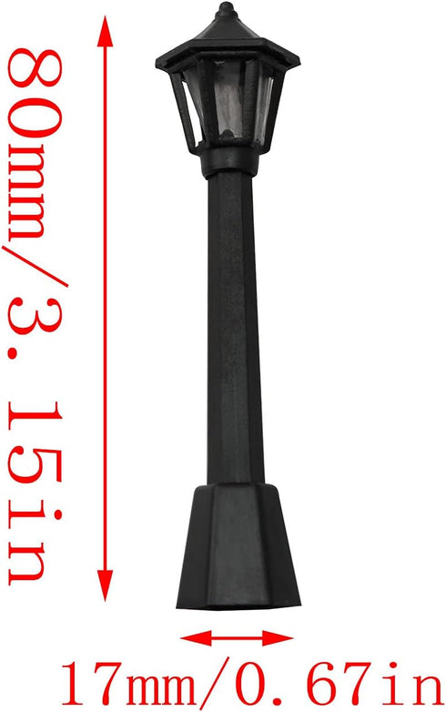 LQ Industrial Mini Lamppost 6PCS Miniature Railway Train Lamp Post Lights Street Light Model for Doll House Micro Landscape Fairy Garden...