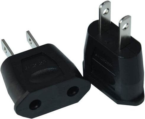Socket Plug Adapter Europe EU Euro to US Travel Charger AC Power Converter 2PCS(Black)...