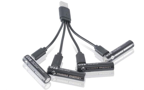 4-Way Charging Cable for AAA USB Rechargeable Battery(2 Packs,Batteries are NOT Included)...